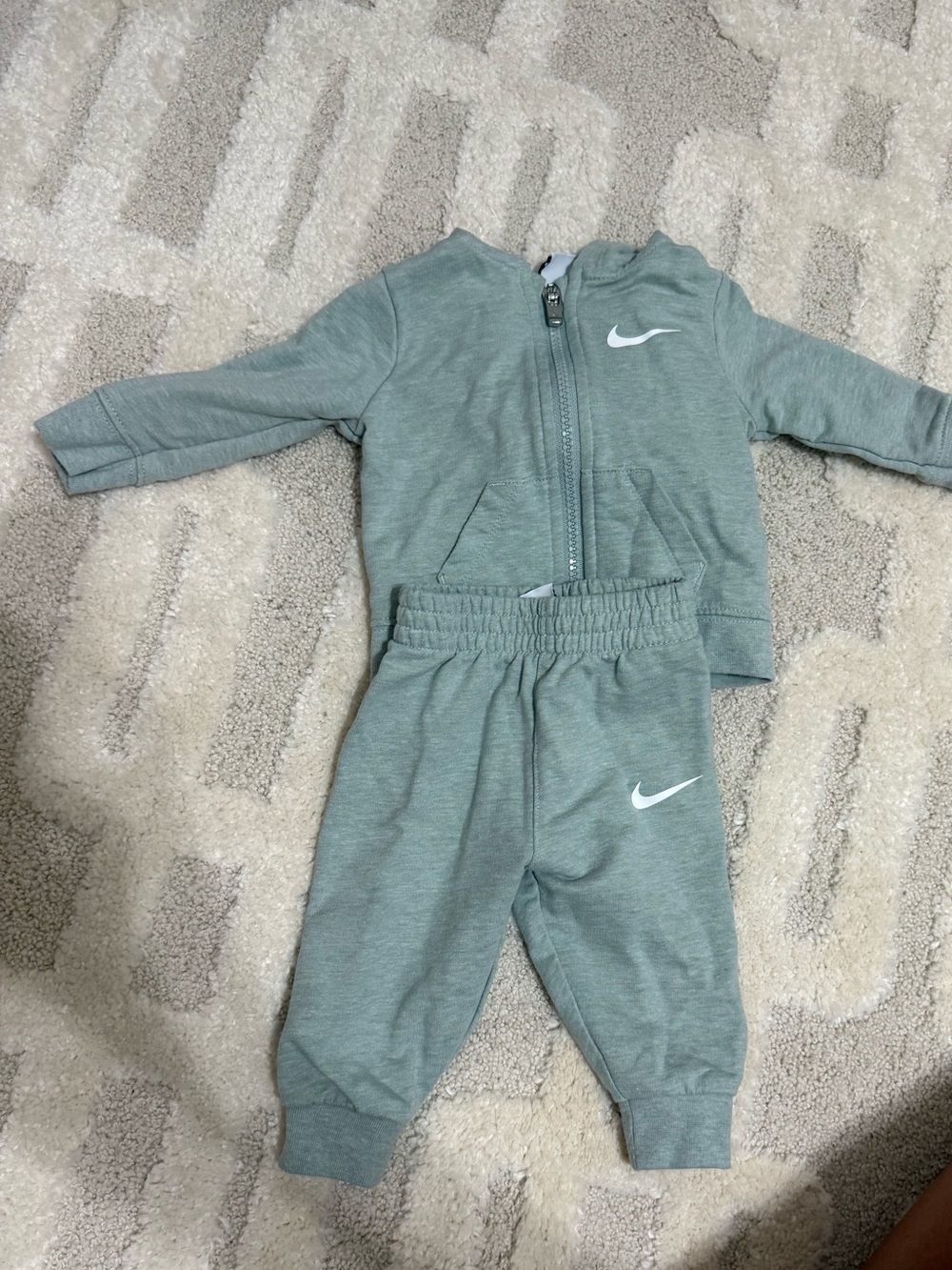 Nike Infant Hoodie and Joggers Set - Light Sage Green with White Swoosh